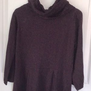 Cowl-neck dress or tunic. 100% acrylic. Dark maroon color. Large. Never worn.